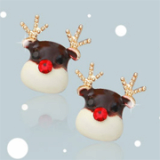 -Christmas- Rudolf sterling silver earring